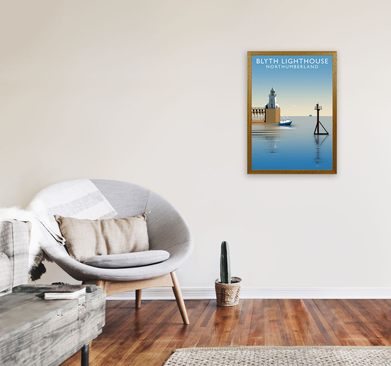 Blyth Lighthouse Northumberland Art Print by Richard O'Neill A2 Print Only