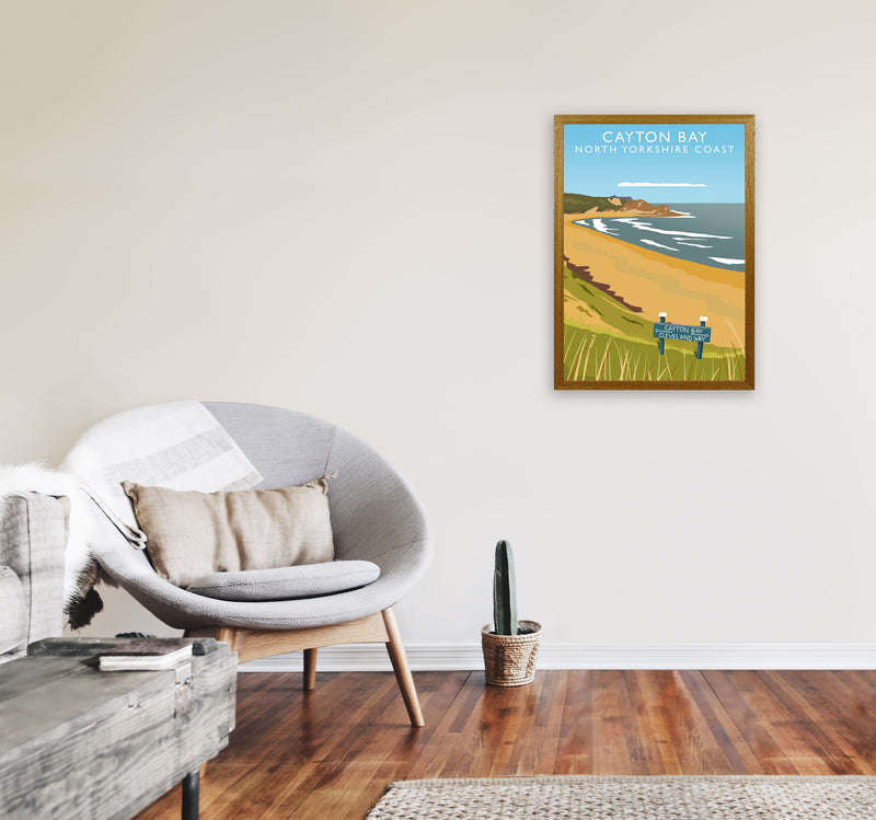 Cayton Bay North Yorkshire Coast Framed Digital Art Print by Richard O'Neill A2 Print Only