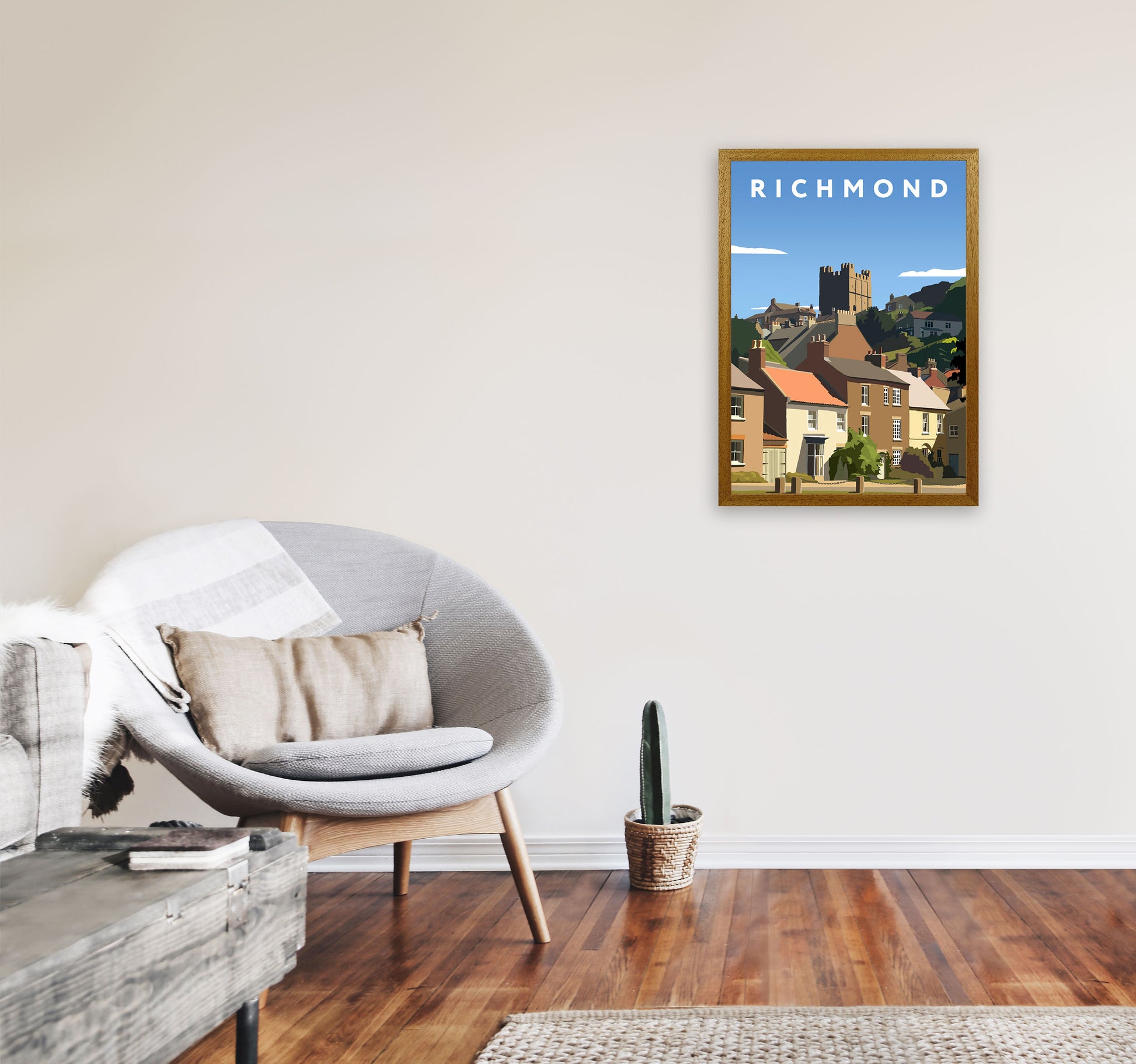 Richmond Travel Art Print by Richard O'Neill, Framed Wall Art A2 Print Only