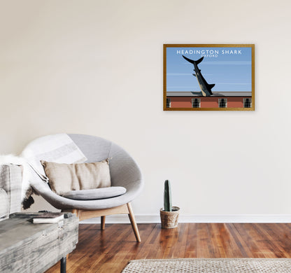 Headington Shark Oxford Travel Art Print by Richard O'Neill, Framed Wall Art A2 Print Only
