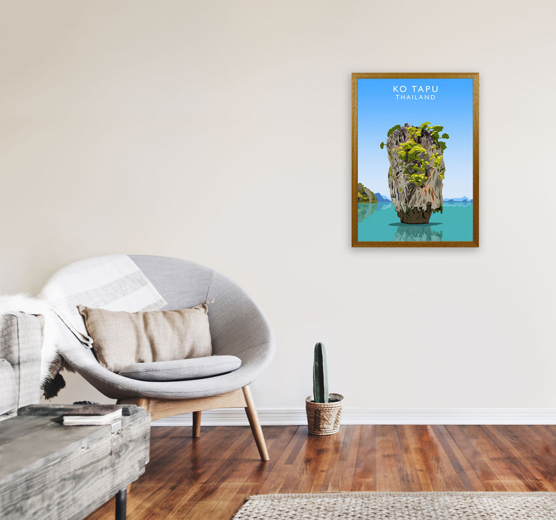 Ko Tapu Thailand Travel Art Print by Richard O'Neill, Framed Wall Art A2 Print Only