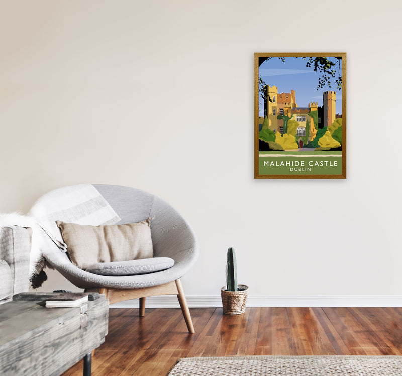 Malahide Castle Dublin Travel Art Print by Richard O'Neill, Framed Wall Art A2 Print Only