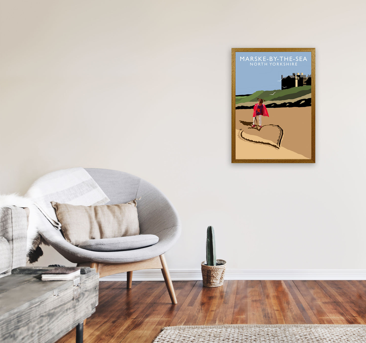Marske-By-The-Sea North Yorkshire Travel Art Print by Richard O'Neill A2 Print Only