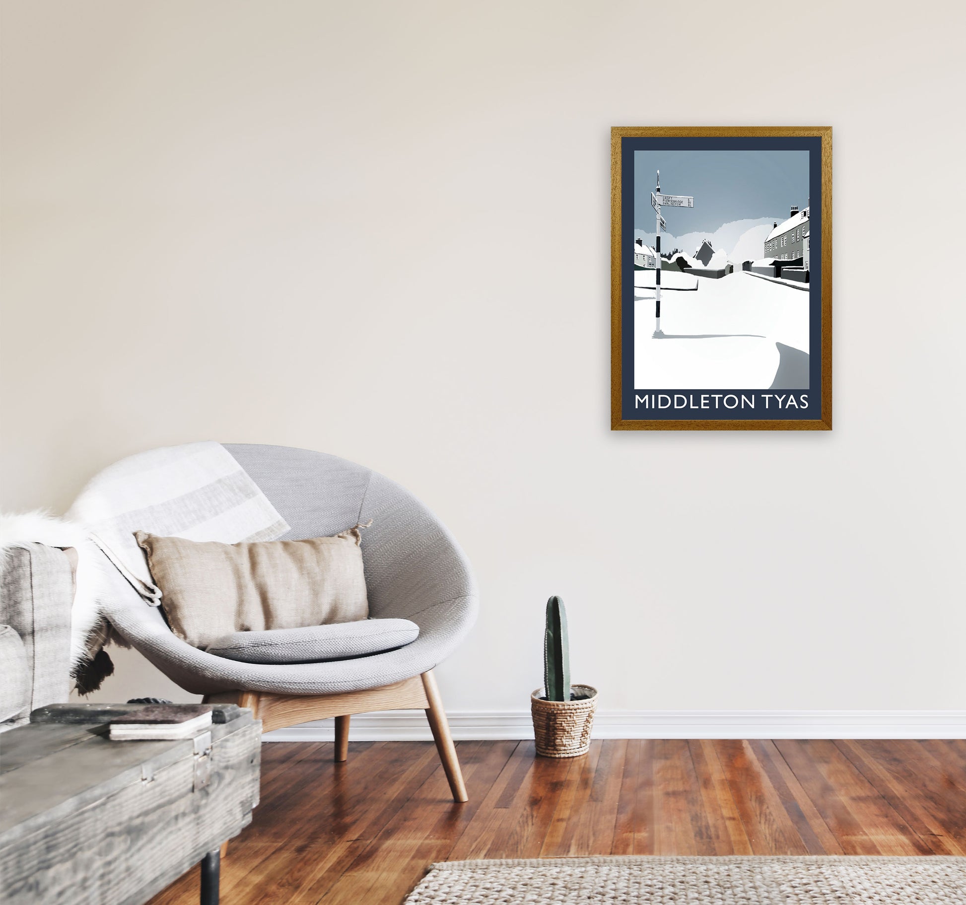 Middleton Tyas Travel Art Print by Richard O'Neill, Framed Wall Art A2 Print Only