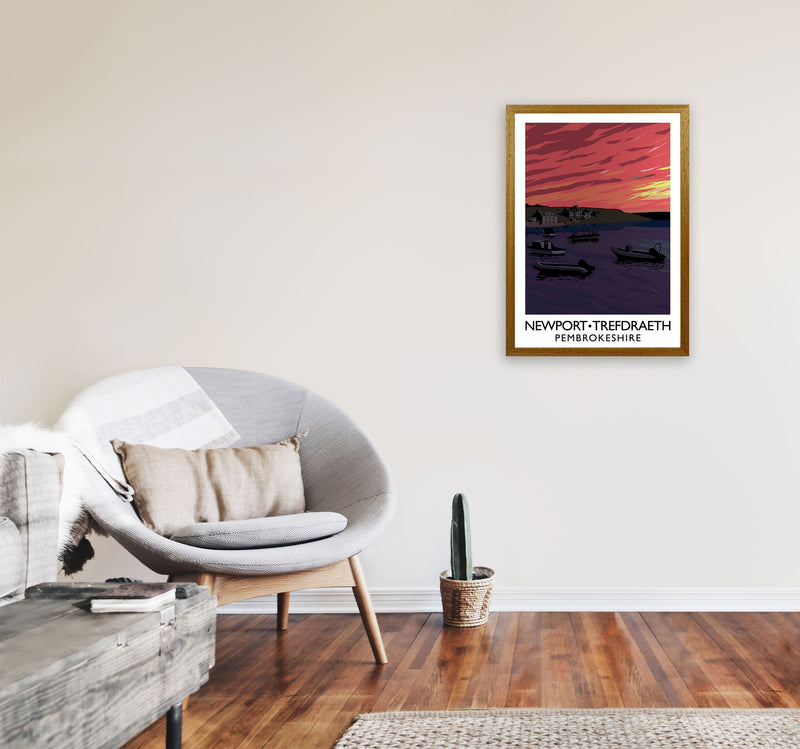 Newport Trefdraeth Pembrokeshire Travel Art Print by Richard O'Neill A2 Print Only