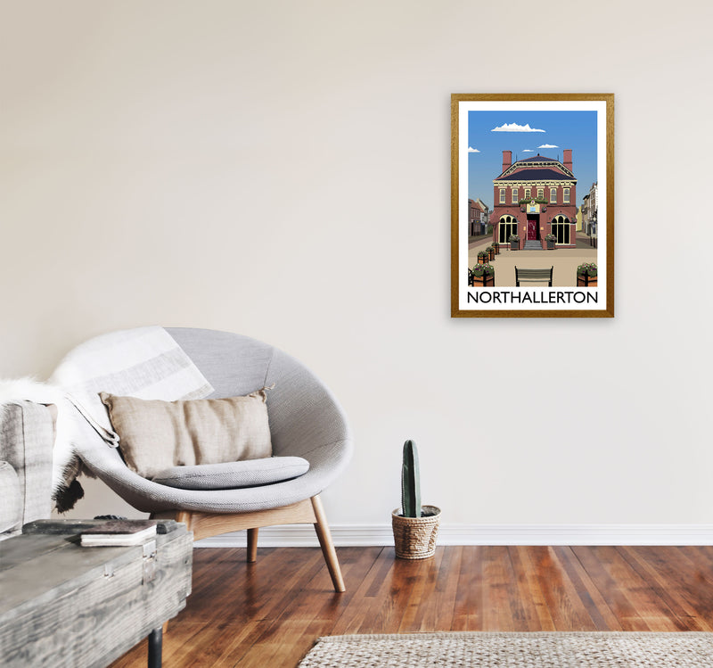 Northallerton Travel Art Print by Richard O'Neill, Framed Wall Art A2 Print Only
