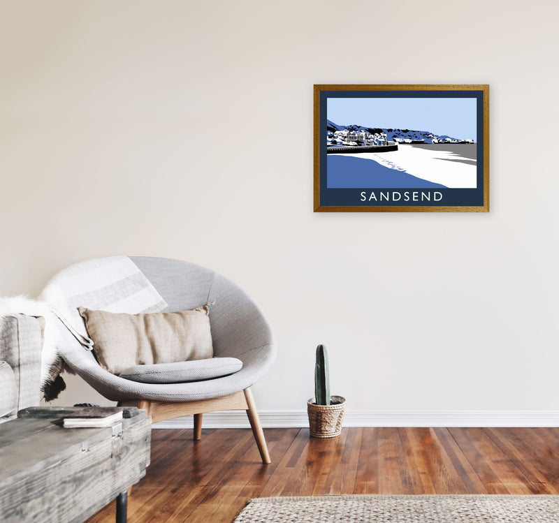 Sandsend Travel Art Print by Richard O'Neill, Framed Wall Art A2 Print Only