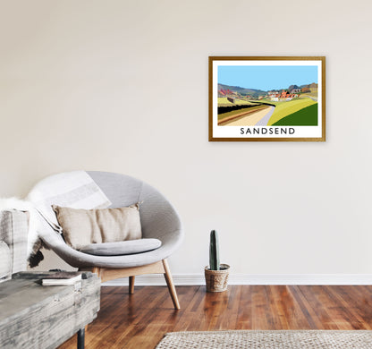 Sandsend Travel Art Print by Richard O'Neill, Framed Wall Art A2 Print Only