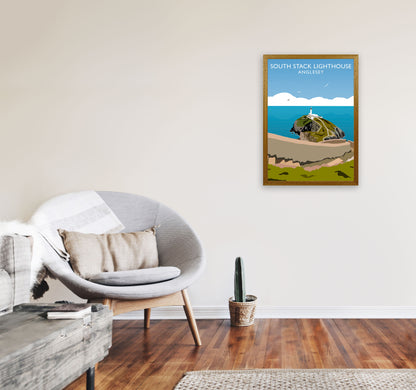 South Stack Lighthouse Anglesey Travel Art Print by Richard O'Neill A2 Print Only