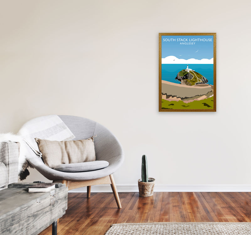 South Stack Lighthouse Anglesey Travel Art Print by Richard O'Neill A2 Print Only