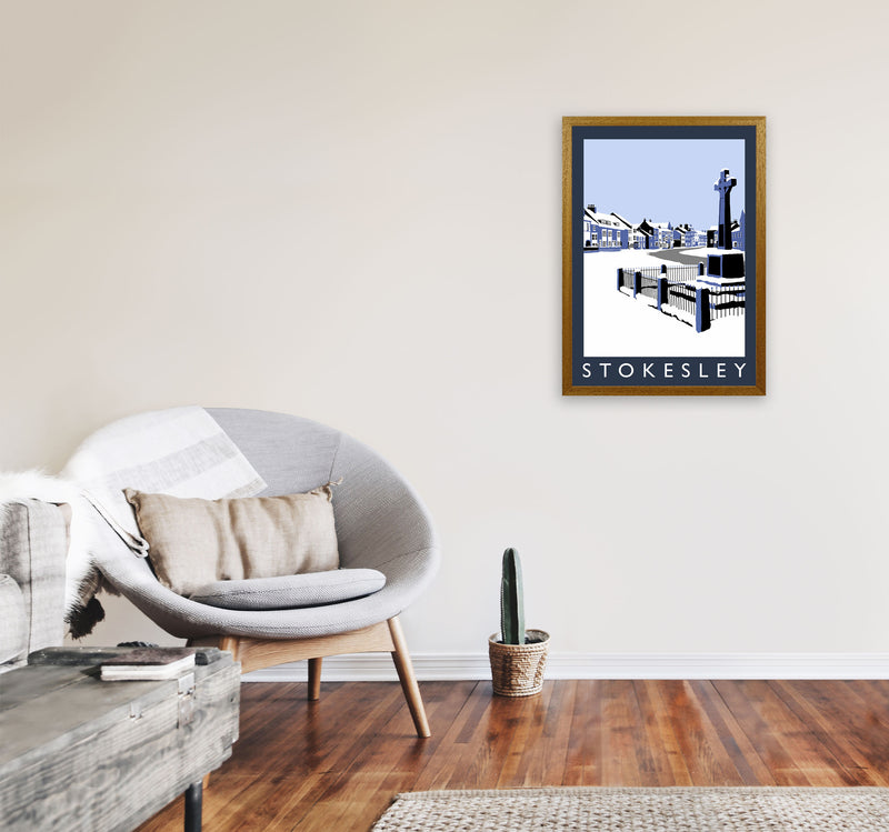 Stokesley In Snow Portrait by Richard O'Neill A2 Print Only
