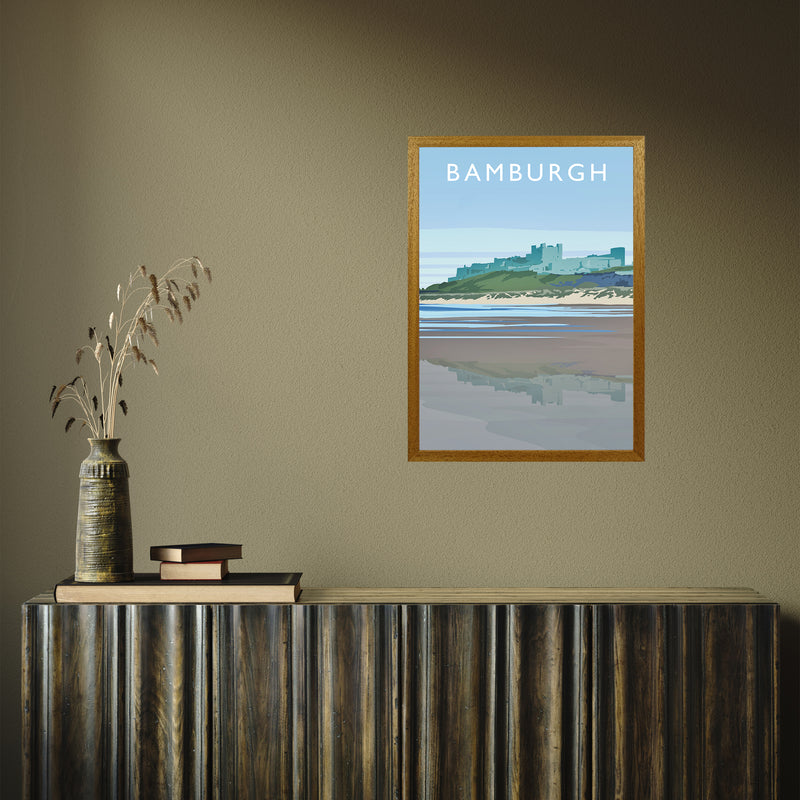 Bamburgh portrait by Richard O'Neill A2 Oak Frame