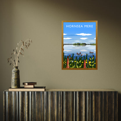 Hornsea Mere portrait by Richard O'Neill A2 Oak Frame