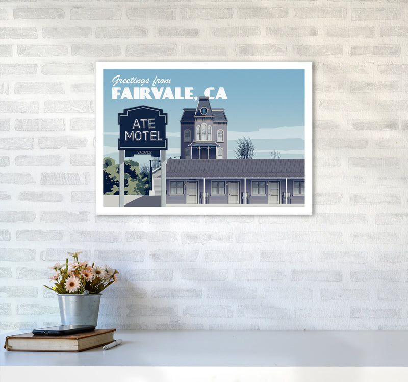 Bates Motel Day Art Print by Richard O'Neill A2 Black Frame