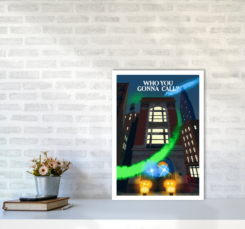 Ghostbusters Night Art Print by Richard O'Neill A2 Black Frame
