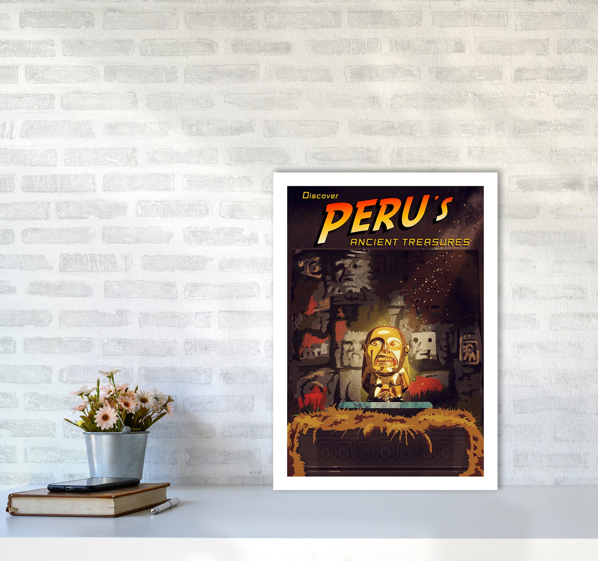 Indiana Jones Art Print by Richard O'Neill A2 Black Frame