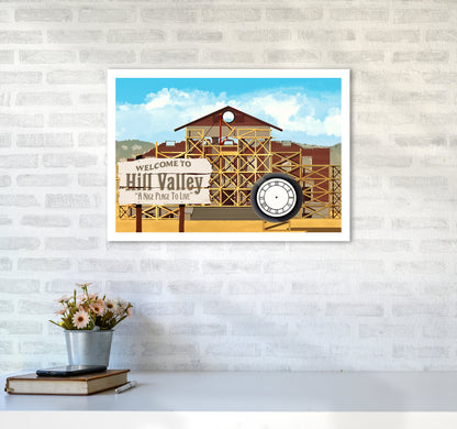 Hill Valley 1885 Art Print by Richard O'Neill A2 Black Frame