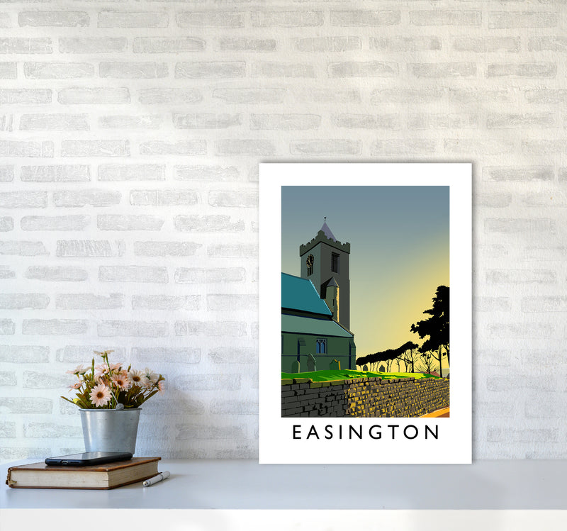 Easington Portrait Art Print by Richard O'Neill A2 Black Frame