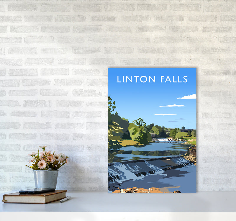 Linton Falls portrait Travel Art Print by Richard O'Neill A2 Black Frame