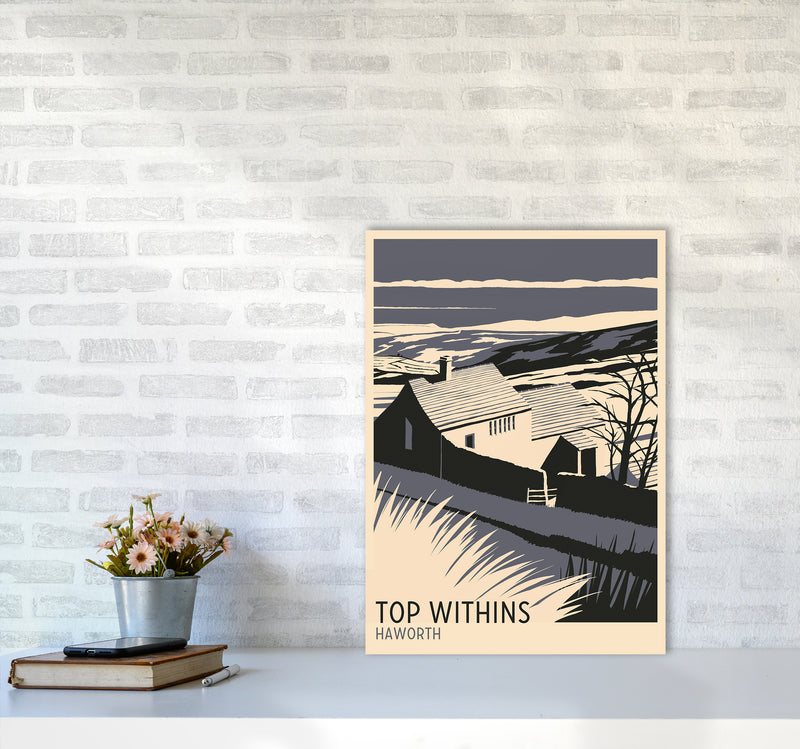 Top Withins portrait Travel Art Print by Richard O'Neill A2 Black Frame