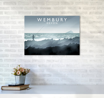 Wembury Travel Art Print by Richard O'Neill A2 Black Frame