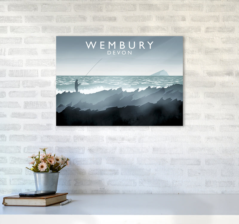 Wembury Travel Art Print by Richard O'Neill A2 Black Frame