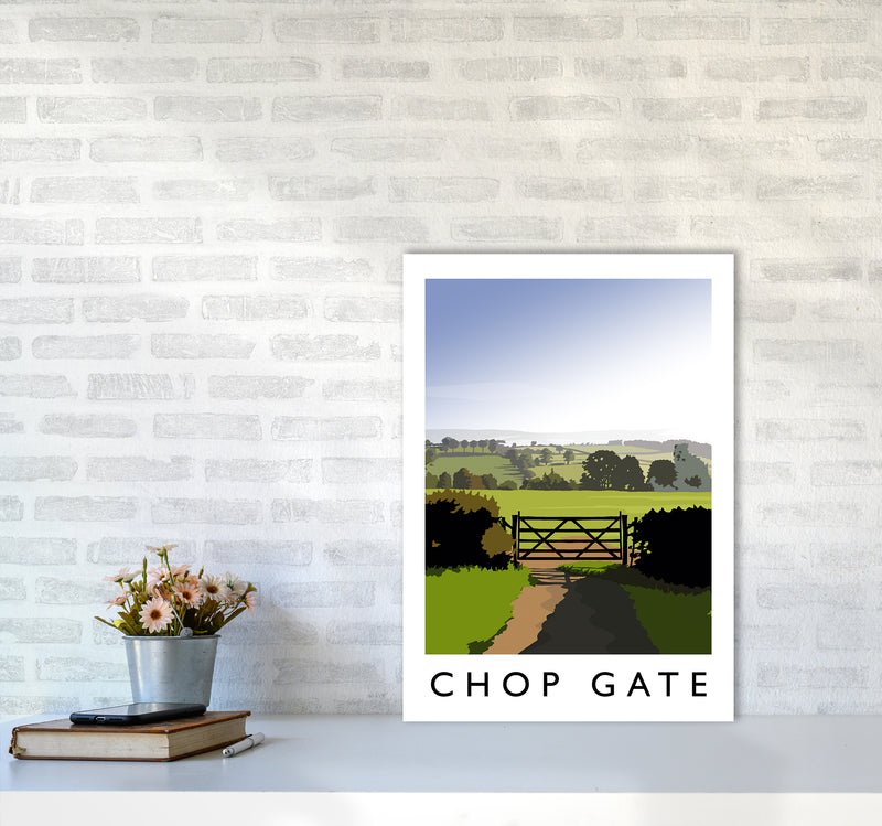 Chop Gate portrait Travel Art Print by Richard O'Neill A2 Black Frame