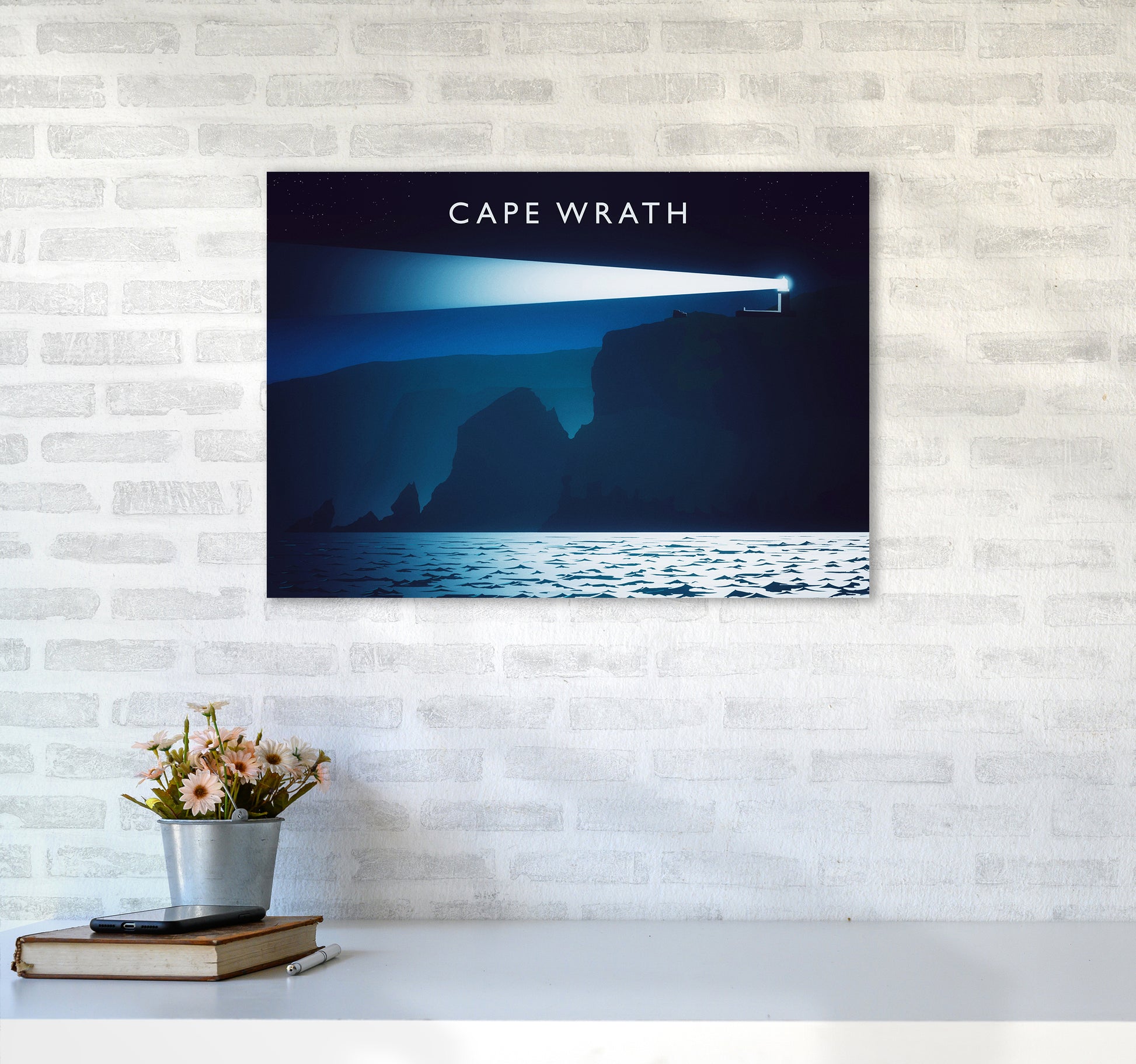 Cape Wrath Travel Art Print by Richard O'Neill A2 Black Frame