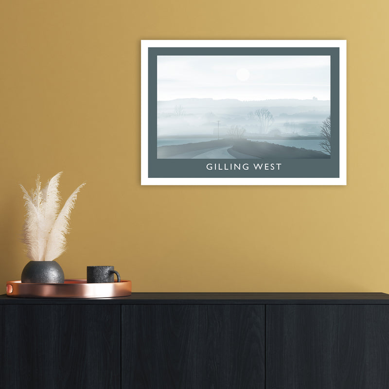Gilling West (Winter) Travel Art Print by Richard O'Neill A2 Black Frame