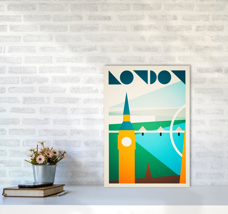 London 5 Travel Art Print by Richard O'Neill A2 Black Frame