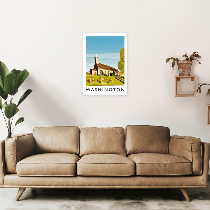 Washington Portrait Travel Art Print by Richard O'Neill A2 Black Frame