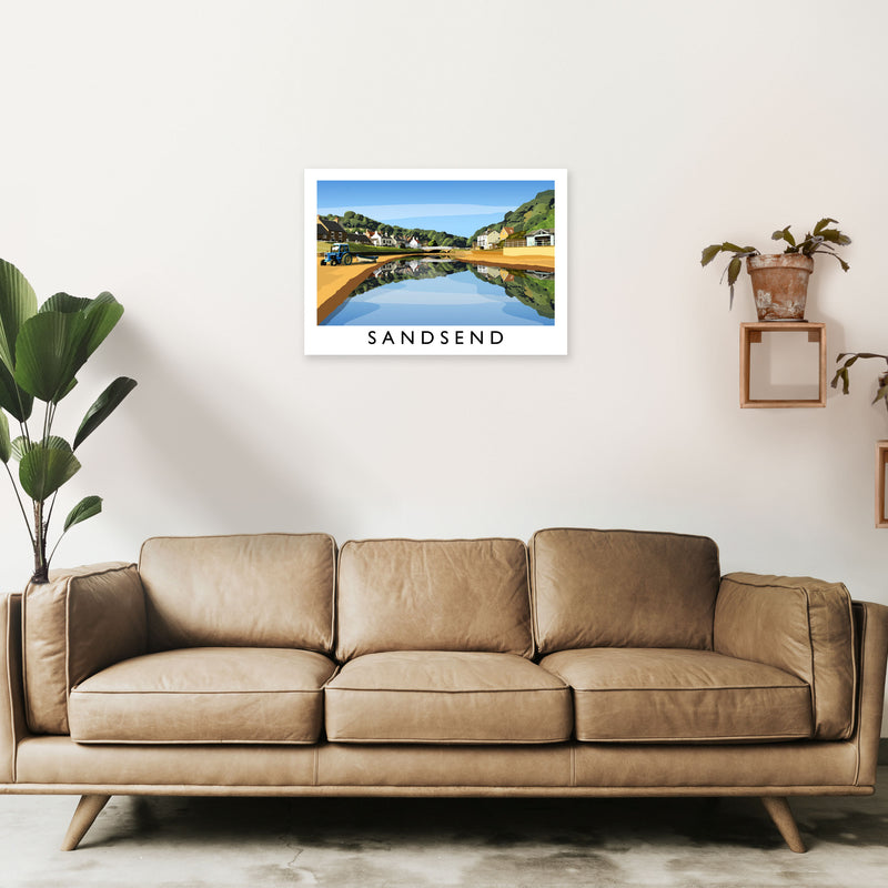 Sandsend 5 Travel Art Print by Richard O'Neill A2 Black Frame