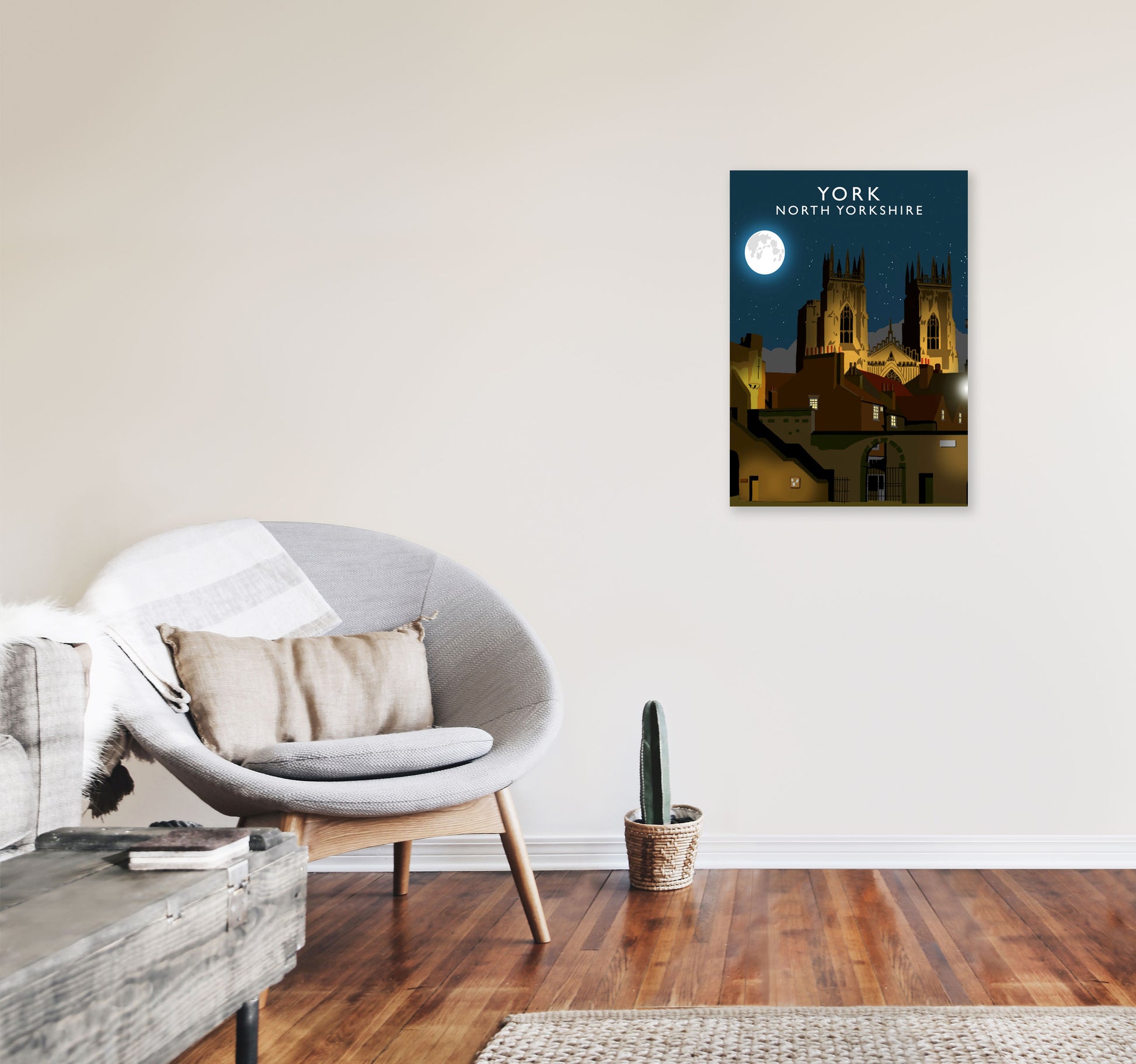 York by Richard O'Neill Yorkshire Art Print, Vintage Travel Poster A2 Black Frame
