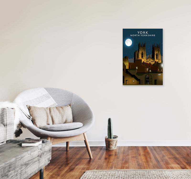 York by Richard O'Neill Yorkshire Art Print, Vintage Travel Poster A2 Black Frame