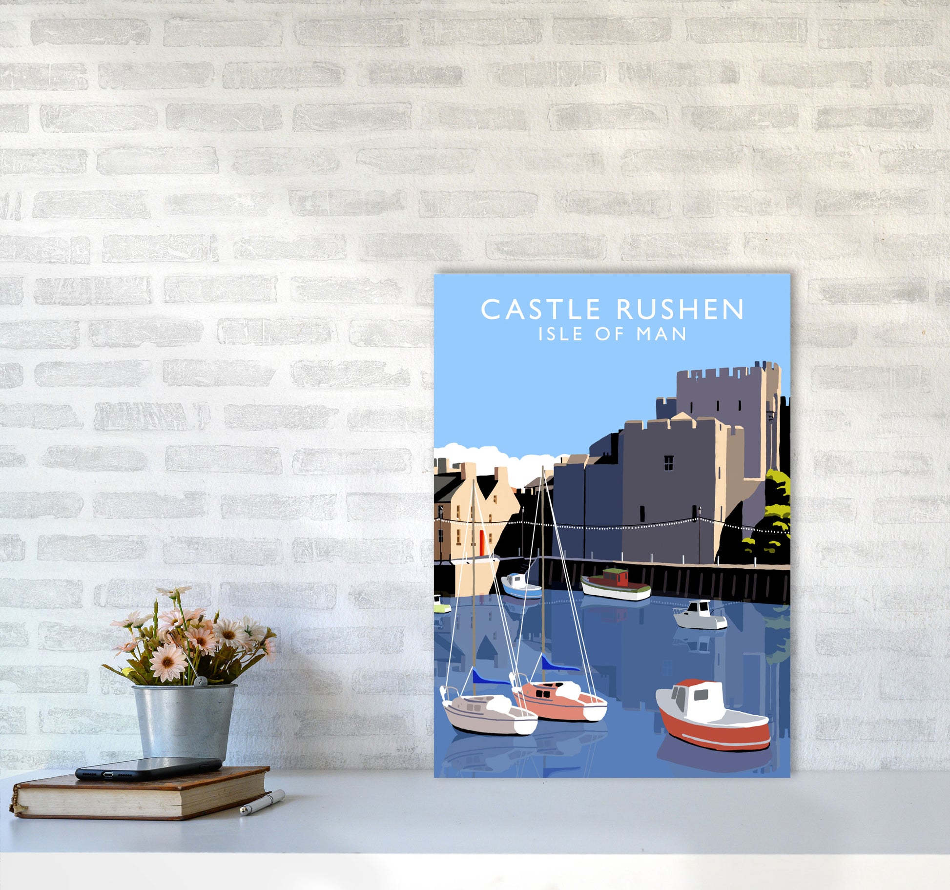 Castle Rushen by Richard O'Neill A2 Black Frame