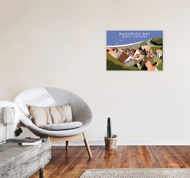 Runswick Bay North Yorkshire Art Print by Richard O'Neill A2 Black Frame