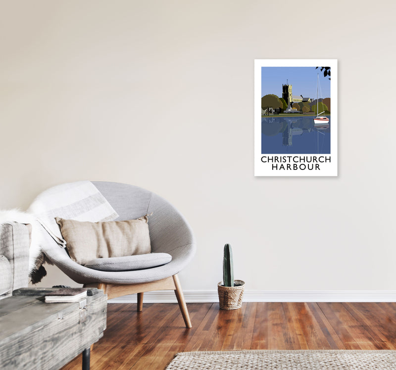 Christchurch Harbour Framed Digital Art Print by Richard O'Neill A2 Black Frame