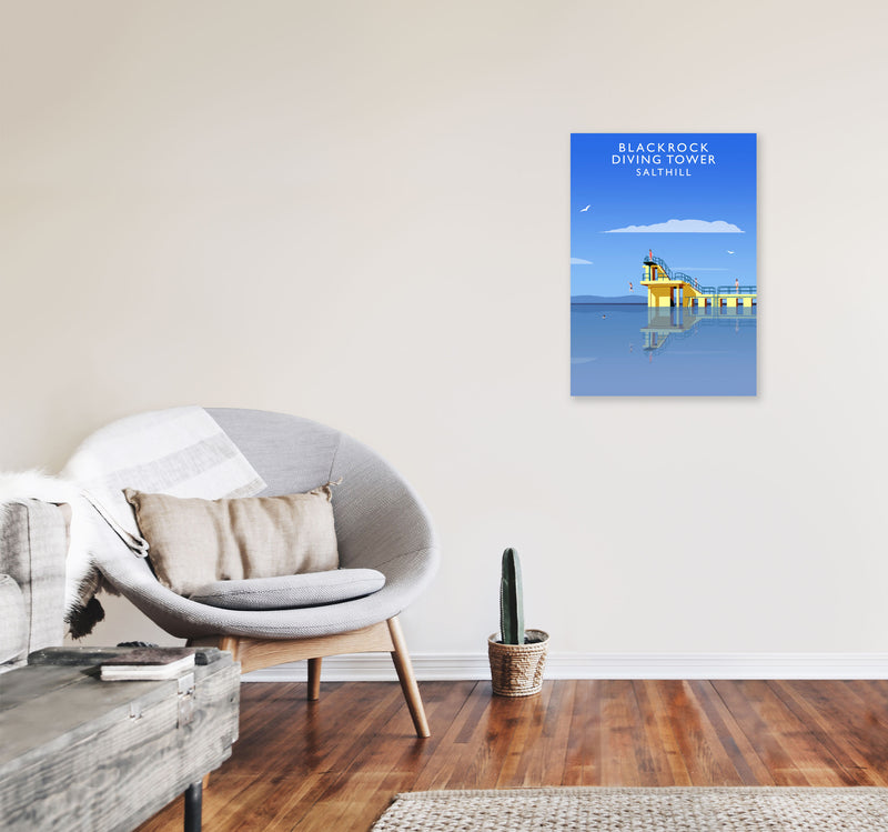 Blackrock Diving Tower (Portrait) by Richard O'Neill A2 Black Frame