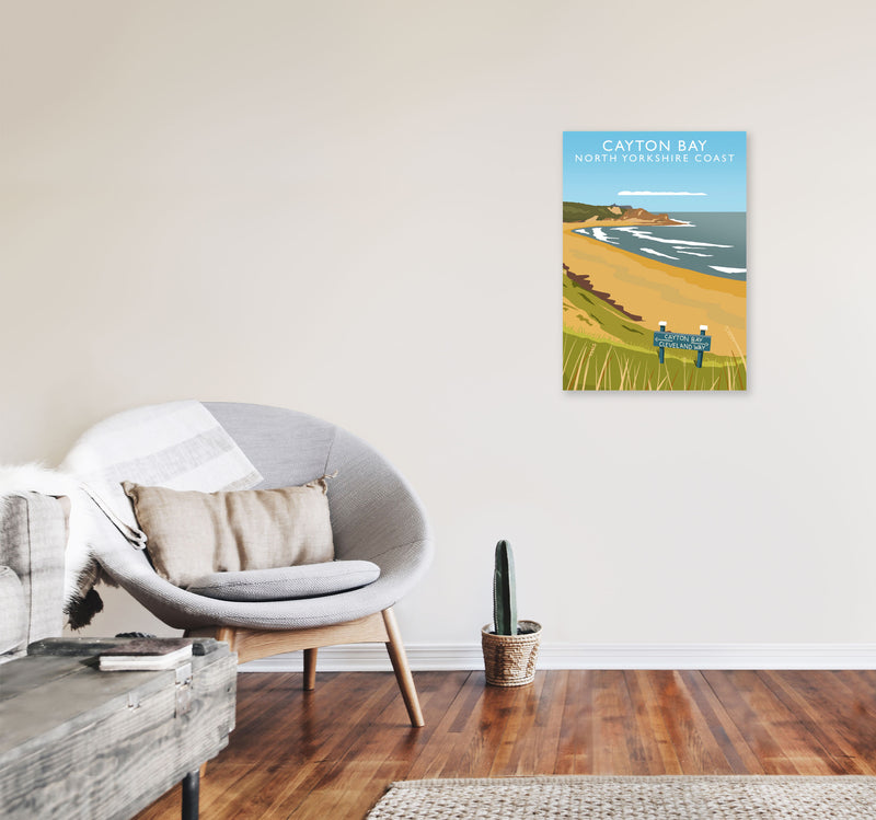 Cayton Bay North Yorkshire Coast Framed Digital Art Print by Richard O'Neill A2 Black Frame