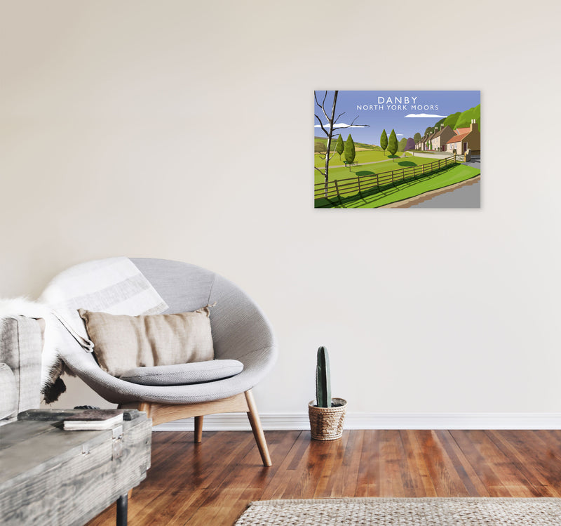 Danby (Landscape) by Richard O'Neill Yorkshire Art Print, Vintage Travel Poster A2 Black Frame