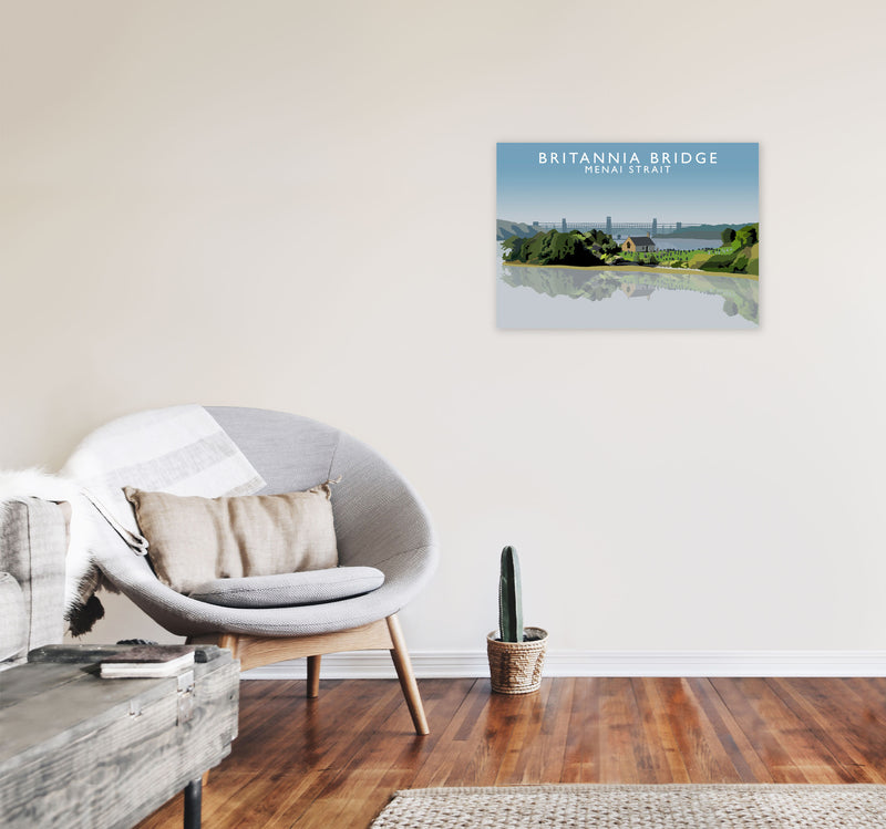 Britannia Bridge Art Print by Richard O'Neill A2 Black Frame