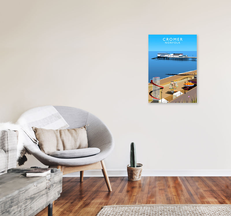 Cromer Norfolk Framed Digital Art Print by Richard O'Neill A2 Black Frame