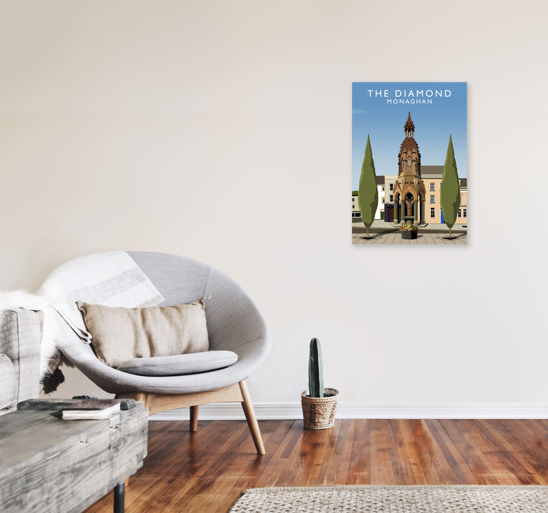 The Diamond Monaghan Travel Art Print by Richard O'Neill, Framed Wall Art A2 Black Frame