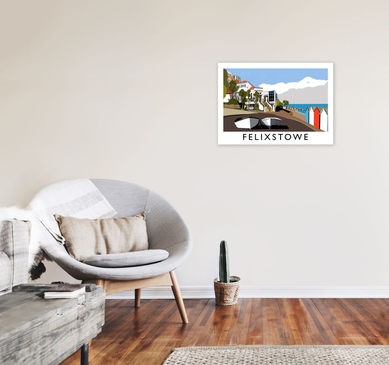 Felixstowe Framed Digital Art Print by Richard O'Neill A2 Black Frame