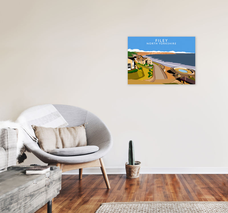 Filey North Yorkshire Art Print by Richard O'Neill A2 Black Frame