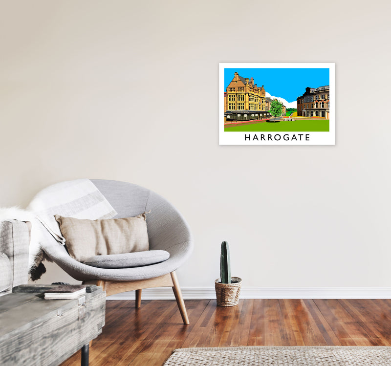 Harrogate Travel Art Print by Richard O'Neill, Framed Wall Art A2 Black Frame