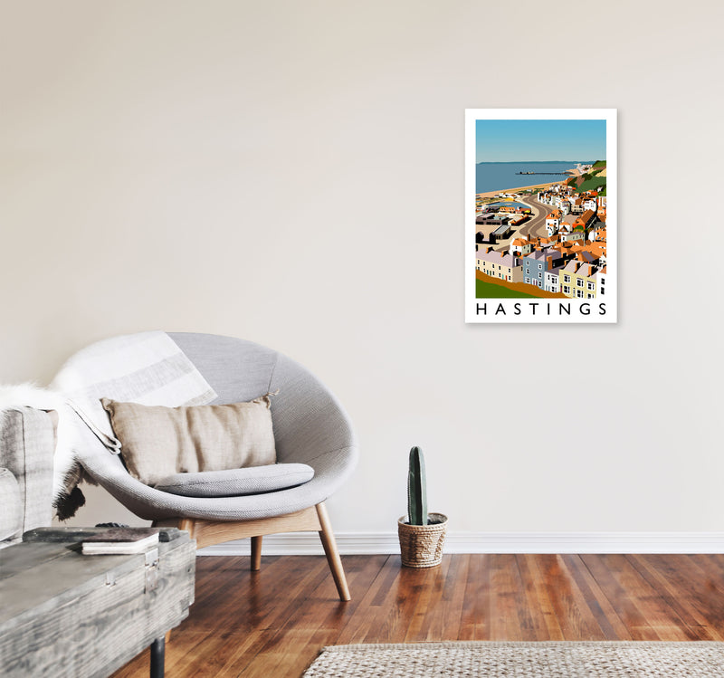 Hastings Framed Digital Art Print by Richard O'Neill A2 Black Frame