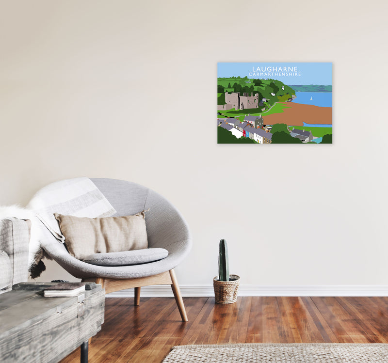 Laugharne Art Print by Richard O'Neill, Framed Wall Art A2 Black Frame
