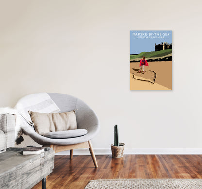 Marske-By-The-Sea North Yorkshire Travel Art Print by Richard O'Neill A2 Black Frame