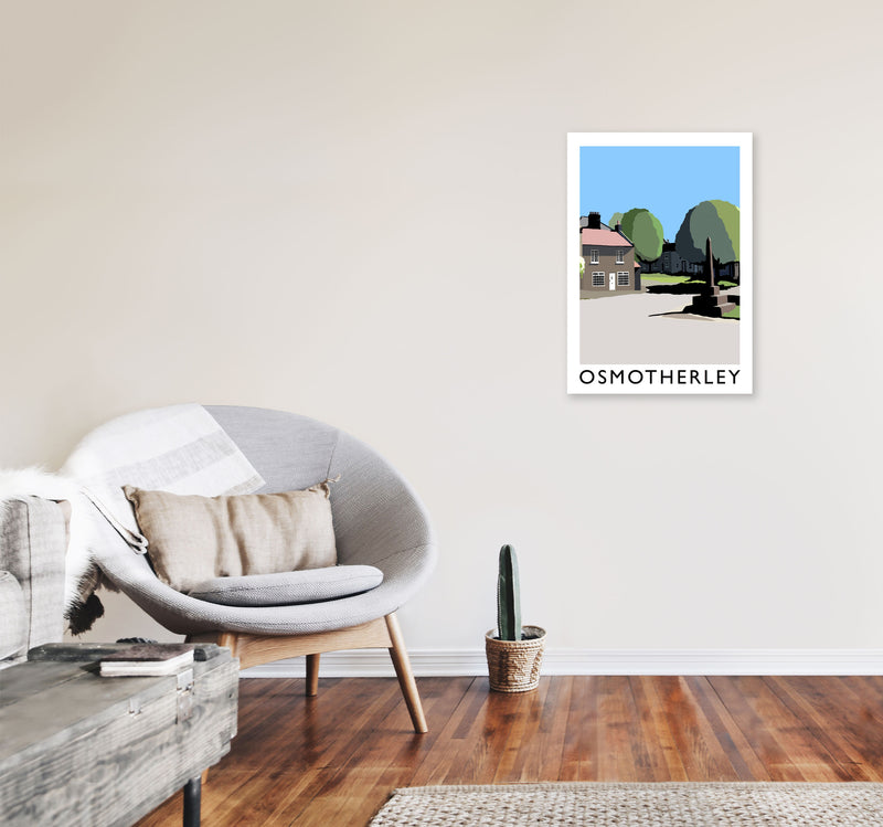 Osmotherley Travel Art Print by Richard O'Neill, Framed Wall Art A2 Black Frame